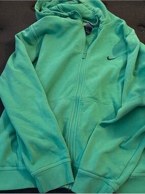 Nike Kids Teal Zip-Up Hoodie with Swoosh